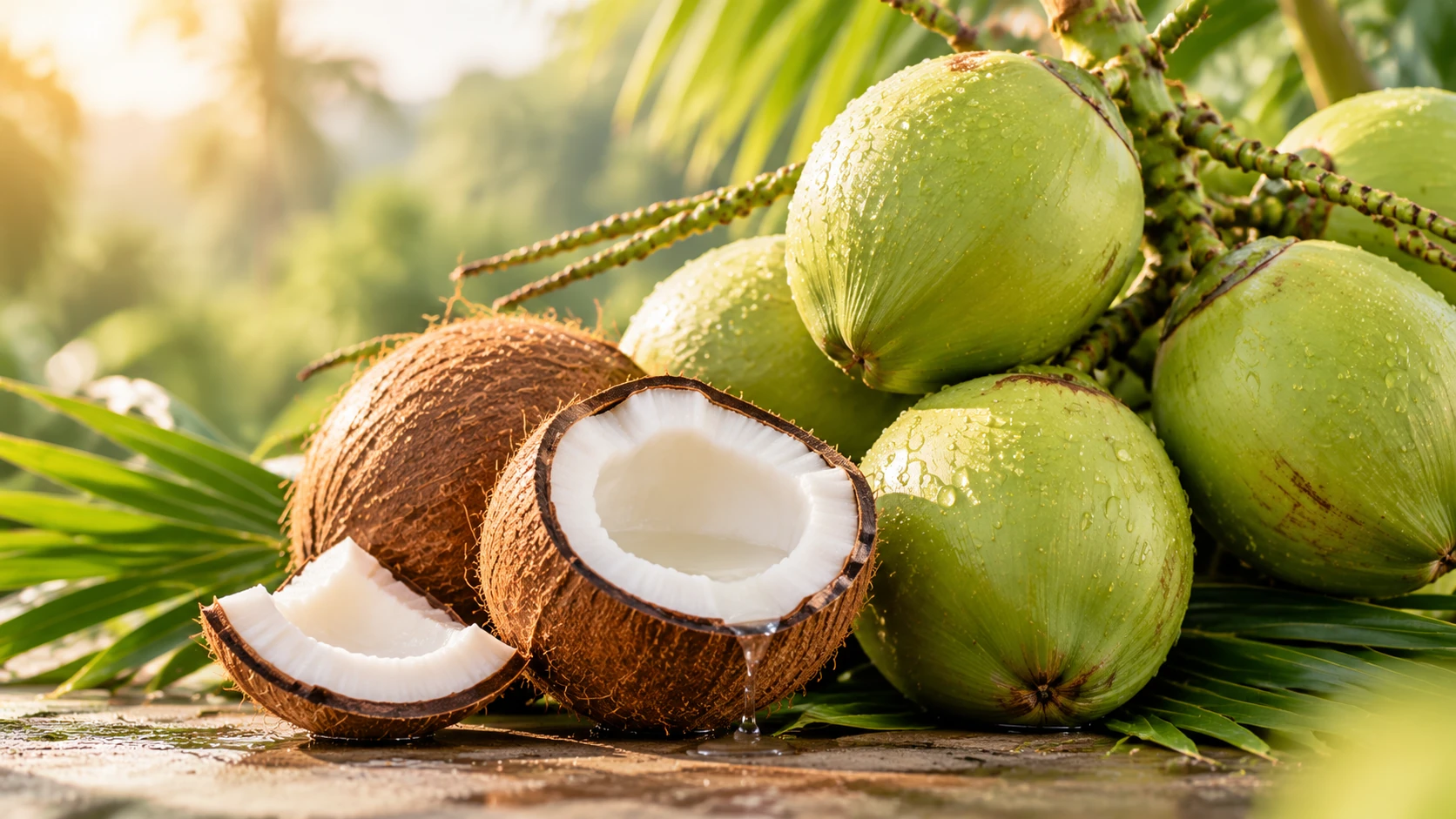 Decorative coconut crop illustration